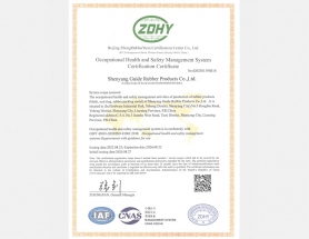职业健康安全管理体系认证证书